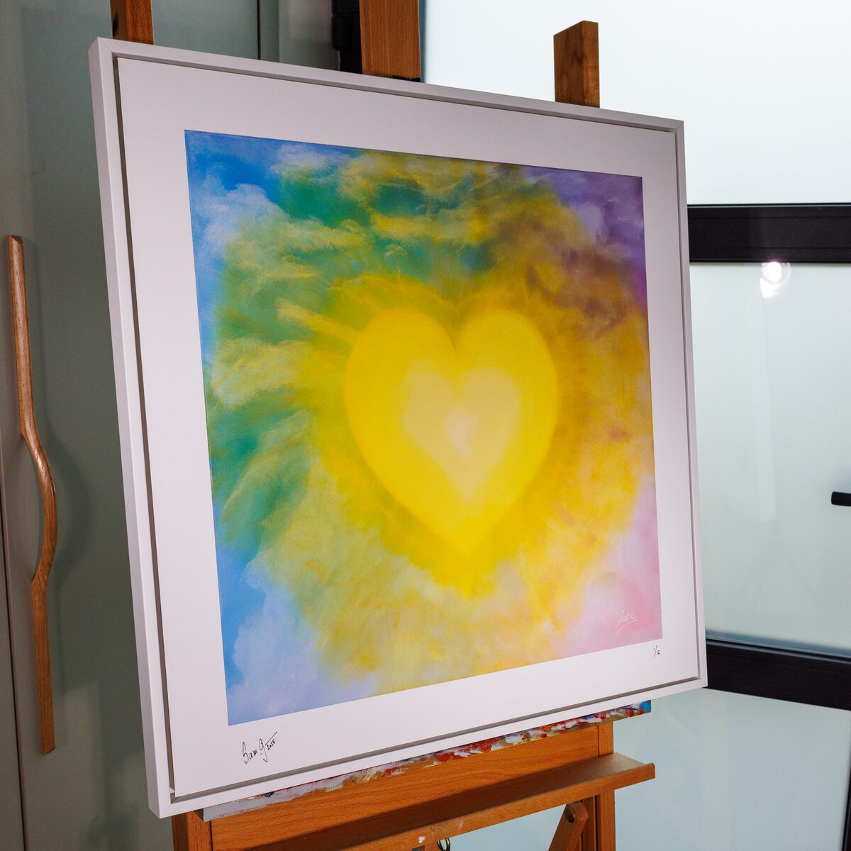 Heartflare Limited Edition Print, angled framed view